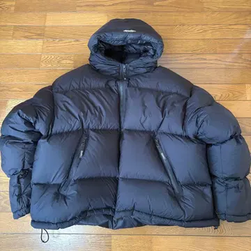 Gymplehlex 블랙 다운 자켓 후드 부착