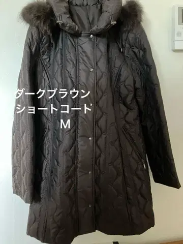 다크 브라운 퀼팅 롱 코트 M