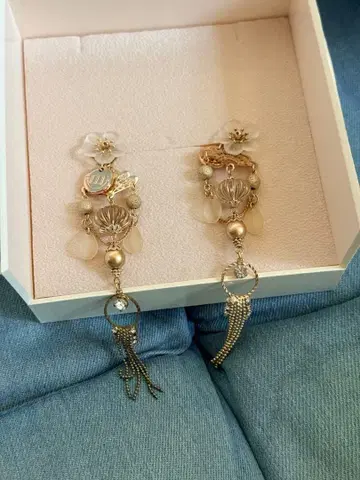 mayla classic 화실 이어 오브제 복숭아색 귀걸이