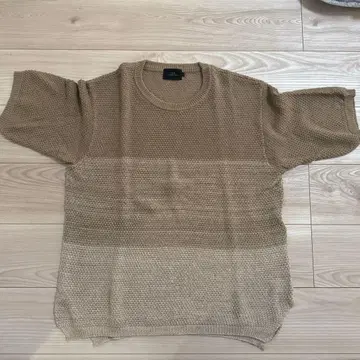 SLICK 반팔 스웨터 브라운&화이트 2장 세트