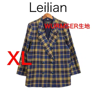 H4840 레리안xWURMSER 원단 사용 체크 무늬 더블 버튼 자켓