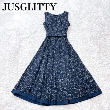 새상품급 저스길리티 꽃무늬 플리츠 롱 원피스