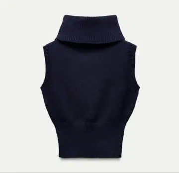 ZARA 네이비 하이넥 니트 베스트