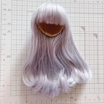 인형용 가발 롱 약 5-6인치 실버 내열
