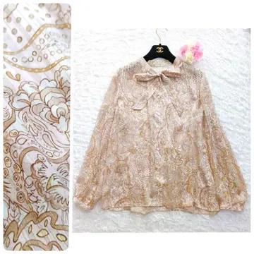 [새상품급] Leilian Erica 보타이 블라우스 페이즐리 현행