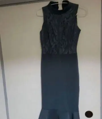 엘레강트 그레이 레이스 드레스