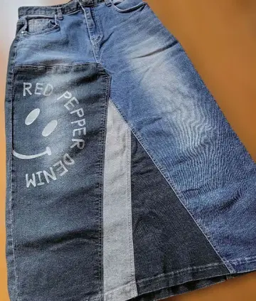 RED PEPPER 데님 롱 스커트 스마일 니코짱 레드페퍼