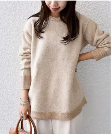 SHIPS any 자카드 헴 니트 풀오버