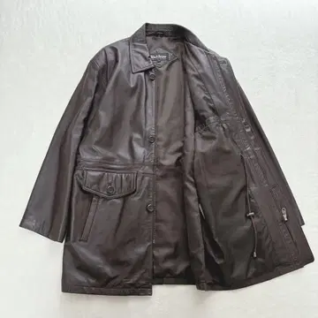 [ 새상품급 ] 윈드아머 니치와 가죽 코트 양가죽 램 가죽 브라운