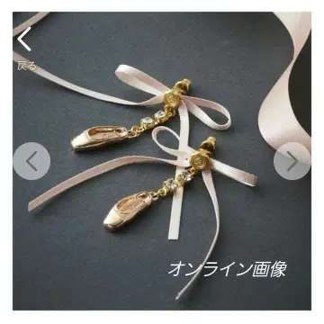 [ 새상품/미사용 ] Q-pot. 발레리나 토슈즈 귀걸이 양쪽 착용 없음