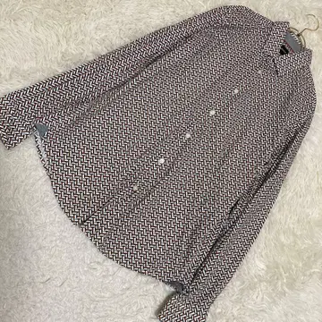 BOSS 올 패턴 셔츠 네이비 브라운 M 멋스러운 겉옷 돌려입기