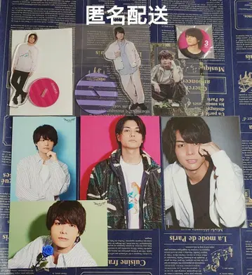 야시로 타쿠 산타쿠 아크릴 스탠드 엽서 클리어 카드 캔뱃지 세트