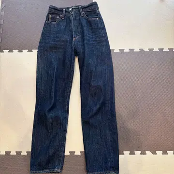 MOUSSY 다크 블루 하이웨스트 스트레이트 데님