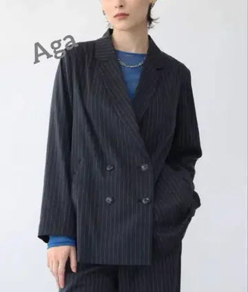 새상품 Aga 큐프라 트윌 스트라이프 자켓