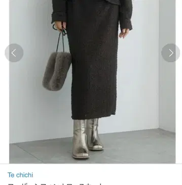 새상품 미사용 Techichi 테치치 스커트 페더 쉬폰 내로우 스커트