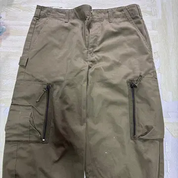 Dickies 카고 팬츠 올리브 그린 사이드 지퍼 부착