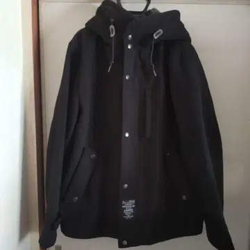 블랙 후드 부착 다운 자켓 L 사이즈