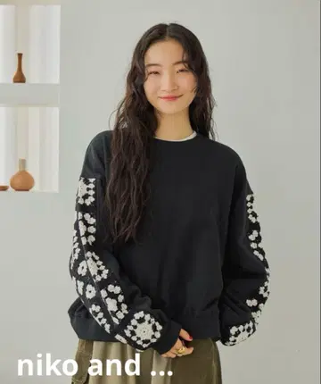 niko and - 크로셰 콤비 풀오버 긴팔