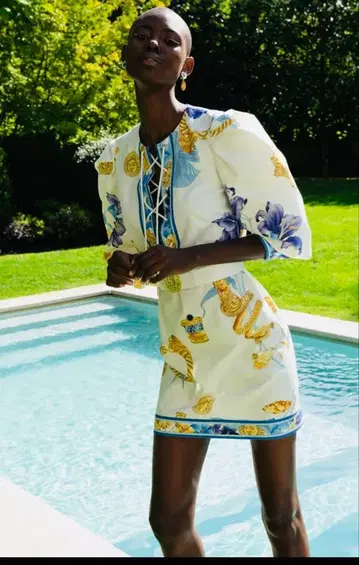 레어 LEONARD 레오나르 22SS 사이즈 38 퍼프 슬리브 드레스