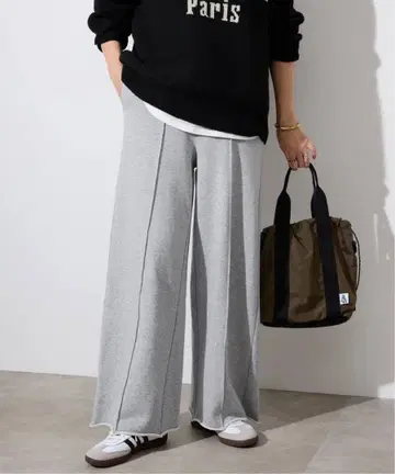 SLOBE IENA 쭈리 와이드 팬츠 그레이 36