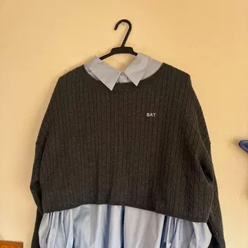 COCODEAL 슬릿 슬리브 셔츠 니트