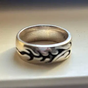 실버 파도 무늬 반지