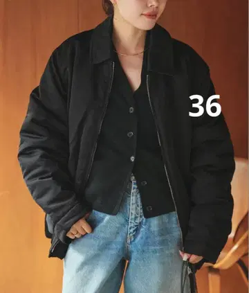 [새상품] plage CALUX 별주 ZIP 블루종 36 블랙