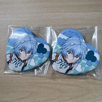 에반게리온 에바 14주년 기념 페어 하트형 캔뱃지 아야나미 레이