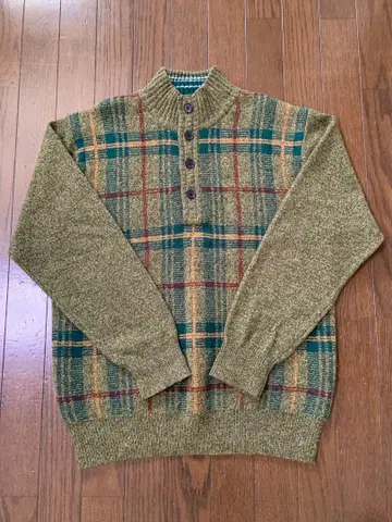 Lyle & Scott 체크 무늬 하이넥 스웨터 L