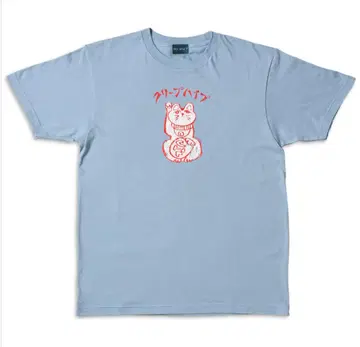 복고양이 티셔츠 아쉬 블루 크리프하이프