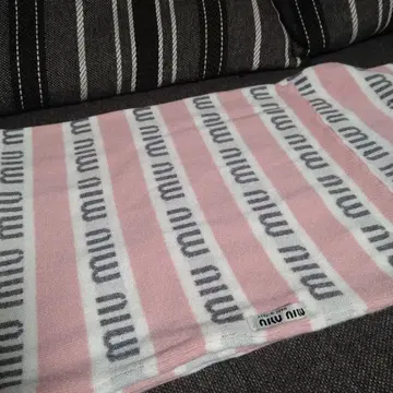 스트라이프 머플러 핑크