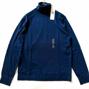 새상품 캐시미어 100 +j 유니클로 터틀넥 스웨터 니트 블루 L