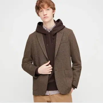 유니클로 컴포트 자켓 치도리 M 다크 브라운