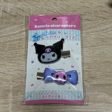 산리오 쿠로미 푹신푹신 헤어 클립 2개입 드롭풍
