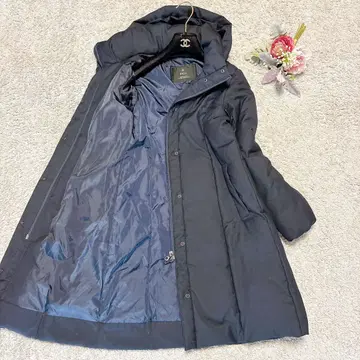 새상품급 이네드 다운 코트 롱 기장 A 라인 네이비 9호