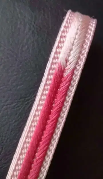 허리띠 핑크 화이트 실크 100%