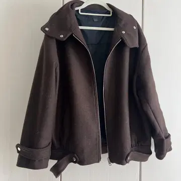 ZARA 울 혼방 봄버 자켓 브라운