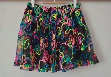 네온 컬러 스커트 화려한 컬러풀 y2k 하라주쿠