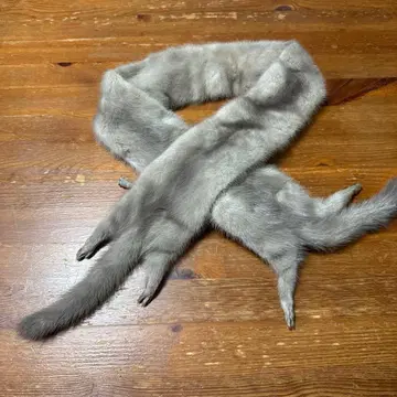 그레이 퍼 머플러 동물 디자인 약 80cm