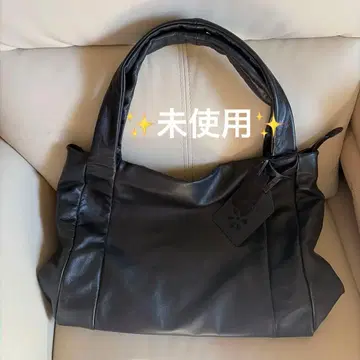 Sabet 블랙 가죽 토트백