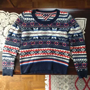 타미힐피거 페어아일 패턴 스웨터 M