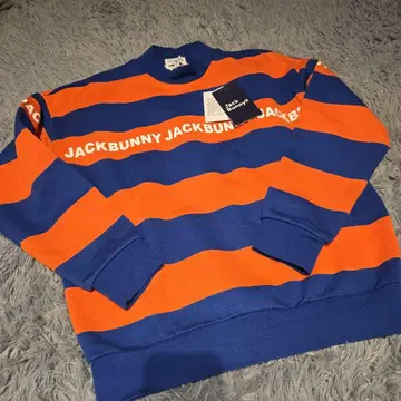 JACKBUNNY 오렌지 파랑 스트라이프 상의 사이즈 1
