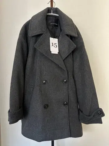 YECCA VECCA 차콜 그레이 샤기 P 코트