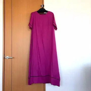 Tiaclasse 핑크 반팔 티셔츠 롱 원피스