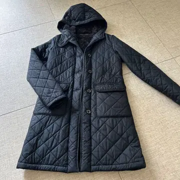 Macintosh 네이비 퀼팅 롱 코트