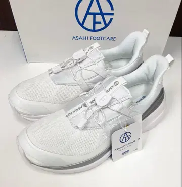 아사히 발 케어 신발 (22cm) 화이트 넓은 폭 4E 스니커즈