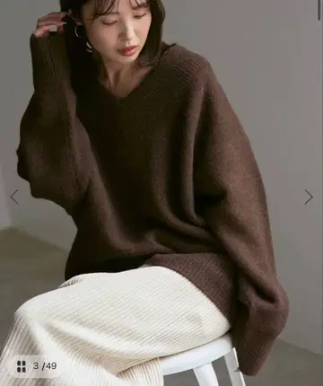 noble YAK 와이드 V넥 니트