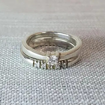 AK/실버 Silver925 각인 있음/큐빅 지르코니아/핑키링