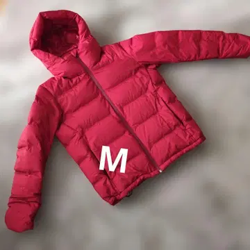 유니클로 심리스 다운 파카 레드 M