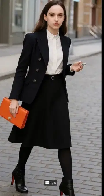 새상품 미사용 49AV JUNKO SHIMADA 네이비 플레어 스커트